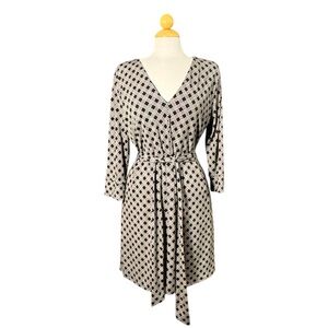 NWT H&M Beige & Black Geometric Wrap Dress